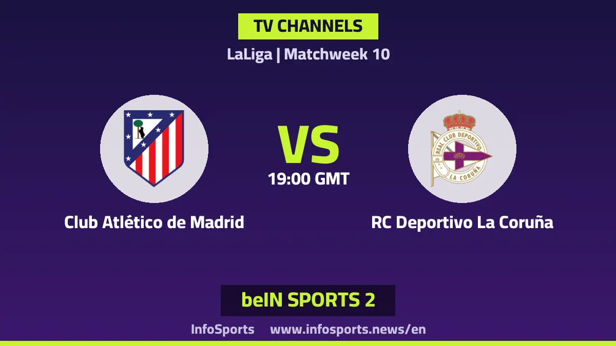 What channels are showing Atlético Madrid vs Deportivo La Coruña in La Liga?