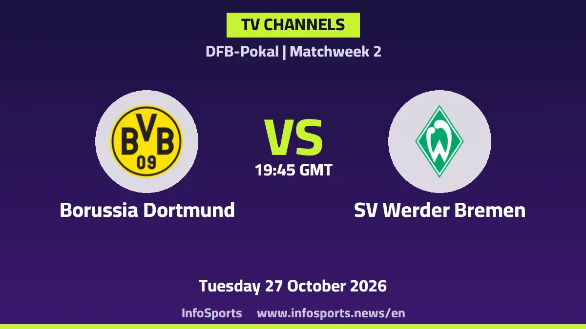 What channels are showing Borussia Dortmund vs Werder Bremen in the DFB-Pokal?