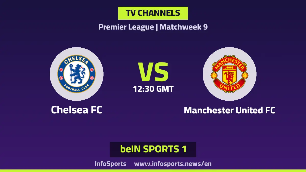 What channels are showing Chelsea vs Manchester United in the Premier League?