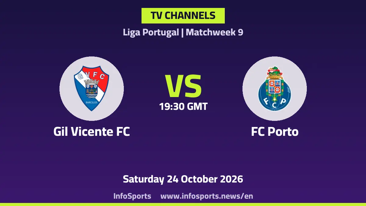 What channels are showing Gil Vicente vs Porto in the Portuguese League?